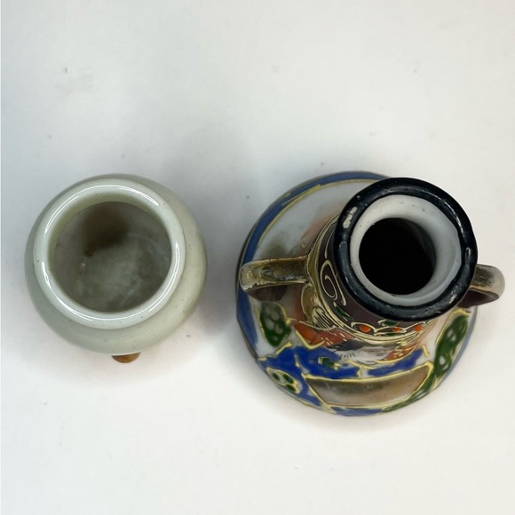 VTG 1950’s Satsuma Pottery Moriage Goldcastle & Occupied Japan Vase Lot Of 2 - Picture 2 of 5